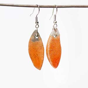 boucles oreilles navettes oranges