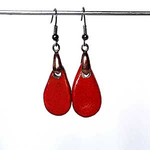 boucles oreilles rouges